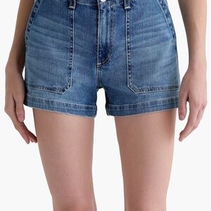 NWT AG Adriano Goldschmied Analeigh Washed Denim High-Rise Shorts 32 MSRP $178